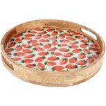Dekoratief | Dienblad 'Strawberry Fest', hout/email, 35x35x5cm | A230900 Dekoratief | Dienblad 'Strawberry Fest', hout/email, 35x35x5cm | A230900