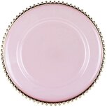 Dekoratief | Deco schaal rond, transparant/roze, PVC, 32x32cm | A234011 Dekoratief | Deco schaal rond, transparant/roze, PVC, 32x32cm | A234011