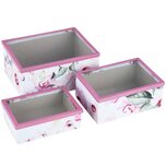 Dekoratief | Set 3 dozen RH, 'Flowers Around', fluweel/glas/karton, 20x15x9cm | A234023 Dekoratief | Set 3 dozen RH, 'Flowers Around', fluweel/glas/karton, 20x15x9cm | A234023