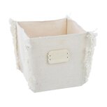 Dekoratief | Mand vierkant m/label, beige, stof, 12x12x12cm | A234031 Dekoratief | Mand vierkant m/label, beige, stof, 12x12x12cm | A234031