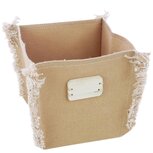 Dekoratief | Mand vierkant m/label, bruin, stof, 15x15x15cm | A234037 Dekoratief | Mand vierkant m/label, bruin, stof, 15x15x15cm | A234037