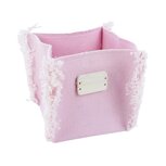 Dekoratief | Mand vierkant m/label, roze, stof, 12x12x12cm | A234046 Dekoratief | Mand vierkant m/label, roze, stof, 12x12x12cm | A234046