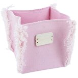 Dekoratief | Mand vierkant m/label, roze, stof, 15x15x15cm | A234047 Dekoratief | Mand vierkant m/label, roze, stof, 15x15x15cm | A234047