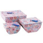 Dekoratief | Set 3 dozen 'Flower Power', papier, 27x22x13cm | A234065 Dekoratief | Set 3 dozen 'Flower Power', papier, 27x22x13cm | A234065