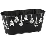 Dekoratief | Bakje ovaal m/kerstballen, wit/zwart, metaal, 25x13x11cm | A235003 Dekoratief | Bakje ovaal m/kerstballen, wit/zwart, metaal, 25x13x11cm | A235003