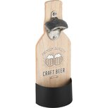 Dekoratief | Flesopener 'Craft Beer', zwart/naturel, hout/metaal, 10x28x5cm | A235026 Dekoratief | Flesopener 'Craft Beer', zwart/naturel, hout/metaal, 10x28x5cm | A235026