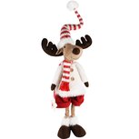 Dekoratief | Rudolf m/ster, uitrekbaar, rood/wit stof, 30x17x96cm | A235040 Dekoratief | Rudolf m/ster, uitrekbaar, rood/wit stof, 30x17x96cm | A235040