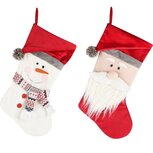 Dekoratief | Kerstkous sneeuwman/santa, rood/wit, stof, 33x2x61cm, set van 2 stuks | A235042 Dekoratief | Kerstkous sneeuwman/santa, rood/wit, stof, 33x2x61cm, set van 2 stuks | A235042
