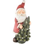 Dekoratief | Santa m/boompje, rood/groen, magnesium, LED, 18x17x40cm | A235072 Dekoratief | Santa m/boompje, rood/groen, magnesium, LED, 18x17x40cm | A235072