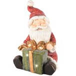 Dekoratief | Santa m/cadeautje, wit/rood, magnesium, LED, 20x19x30cm | A235073 Dekoratief | Santa m/cadeautje, wit/rood, magnesium, LED, 20x19x30cm | A235073