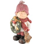 Dekoratief | Winterkind staand m/krans, wit/rood, magnesium, LED, 21x17x36cm | A235075 Dekoratief | Winterkind staand m/krans, wit/rood, magnesium, LED, 21x17x36cm | A235075