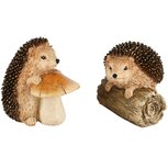 Dekoratief | Egel m/paddenstoel, bruin, resina, 11x8x11cm, set van 2 stuks | A235102 Dekoratief | Egel m/paddenstoel, bruin, resina, 11x8x11cm, set van 2 stuks | A235102