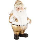Dekoratief | Santa staand m/zak, wit/goud, resina, 12x11x20cm | A235113 Dekoratief | Santa staand m/zak, wit/goud, resina, 12x11x20cm | A235113