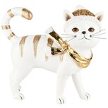 Dekoratief | Poes 'Purry' m/muts/sjaal, wit/goud, resina, 14x6x16cm | A235116 Dekoratief | Poes 'Purry' m/muts/sjaal, wit/goud, resina, 14x6x16cm | A235116
