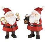 Dekoratief | Santa staand m/bel/lantaarn, rood, resina, 7x6x13cm, set van 2 stuks | A235120 Dekoratief | Santa staand m/bel/lantaarn, rood, resina, 7x6x13cm, set van 2 stuks | A235120