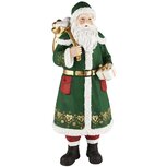 Dekoratief | Santa staand m/cadeautje/zak, groen, resina, 15x13x36cm | A235131 Dekoratief | Santa staand m/cadeautje/zak, groen, resina, 15x13x36cm | A235131