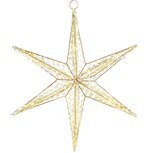 Dekoratief | Hanger ster, goud, rotan, LED, 40x40x4cm | A235184 Dekoratief | Hanger ster, goud, rotan, LED, 40x40x4cm | A235184