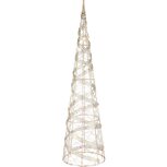 Dekoratief | Kegel vorm goud/zilver, rotan, LED, 20x20x80cm | A235190 Dekoratief | Kegel vorm goud/zilver, rotan, LED, 20x20x80cm | A235190