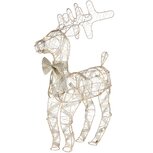 Dekoratief | Deco rendier m/strik, goud/zilver, rotan, LED, 35x15x50cm | A235191 Dekoratief | Deco rendier m/strik, goud/zilver, rotan, LED, 35x15x50cm | A235191
