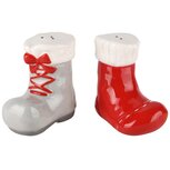 Dekoratief | Duo peper/zout schoenen, rood/grijs, keramiek, 8x5x8cm | A235207 Dekoratief | Duo peper/zout schoenen, rood/grijs, keramiek, 8x5x8cm | A235207