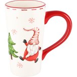Dekoratief | Mok hoog m/gnoomje, dolomiet, wit/rood, 15x9x16cm | A235242 Dekoratief | Mok hoog m/gnoomje, dolomiet, wit/rood, 15x9x16cm | A235242
