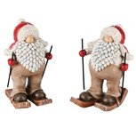 Dekoratief | Santagnoom op ski's, beige/rood, resina, 5x7x10cm, set van 2 stuks | A235258 Dekoratief | Santagnoom op ski's, beige/rood, resina, 5x7x10cm, set van 2 stuks | A235258