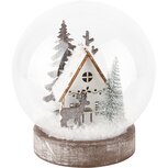 Dekoratief | Globe m/huisje/rendieren/bomen, LED, 12x12x13cm | A235306 Dekoratief | Globe m/huisje/rendieren/bomen, LED, 12x12x13cm | A235306