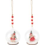 Dekoratief | Hanger globe m/cookie, glas/hout, 8x8x24cm, set van 2 stuks | A235317 Dekoratief | Hanger globe m/cookie, glas/hout, 8x8x24cm, set van 2 stuks | A235317