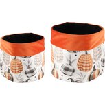 Dekoratief | Set 2 zakken m/pompoenen, oranje/wit, stof, 17x17x18cm | A235331 Dekoratief | Set 2 zakken m/pompoenen, oranje/wit, stof, 17x17x18cm | A235331