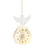 Dekoratief | Hanger engeltje m/pailletten, transparant/goud, glas, LED, 7x7x10cm | A235431 Dekoratief | Hanger engeltje m/pailletten, transparant/goud, glas, LED, 7x7x10cm | A235431
