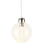 Dekoratief | Hanger bal, wit/transparant, glas, LED, 8x8x8cm | A235441 Dekoratief | Hanger bal, wit/transparant, glas, LED, 8x8x8cm | A235441