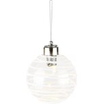 Dekoratief | Hanger bal, wit/transparant, glas, LED, 8x8x8cm | A235442 Dekoratief | Hanger bal, wit/transparant, glas, LED, 8x8x8cm | A235442