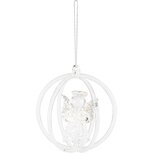 Dekoratief | Hanger open bal m/engeltje, transparant/zilver, glas, 8x8x9cm | A235445 Dekoratief | Hanger open bal m/engeltje, transparant/zilver, glas, 8x8x9cm | A235445