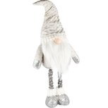 Dekoratief | Pop gnoom uitrekbaar, wit/zilver, textiel, 28x18x112cm | A235483 Dekoratief | Pop gnoom uitrekbaar, wit/zilver, textiel, 28x18x112cm | A235483
