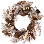 Dekoratief | Krans m/kerstballetjes, bruin/glitter, 55x55x12cm | A235510 Dekoratief | Krans m/kerstballetjes, bruin/glitter, 55x55x12cm | A235510