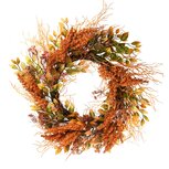 Dekoratief | Krans m/blaadjes/takken, oranje/groen, 45x45x10cm | A235512 Dekoratief | Krans m/blaadjes/takken, oranje/groen, 45x45x10cm | A235512