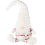 Dekoratief | Pop gnoom zittend, wit/rood, stof, 20x15x62cm | A235527 Dekoratief | Pop gnoom zittend, wit/rood, stof, 20x15x62cm | A235527