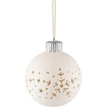 Dekoratief | Hanger bal m/sneeuwvlokken, wit, porselein, LED, 8x8x10cm | A235553 Dekoratief | Hanger bal m/sneeuwvlokken, wit, porselein, LED, 8x8x10cm | A235553