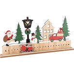 Dekoratief | Kalender m/slee, naturel/rood, hout, LED, 45x4x23cm | A235564 Dekoratief | Kalender m/slee, naturel/rood, hout, LED, 45x4x23cm | A235564