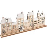 Dekoratief | Kalender m/huizen/bomen, naturel/wit, hout, 45x4x17cm | A235565 Dekoratief | Kalender m/huizen/bomen, naturel/wit, hout, 45x4x17cm | A235565