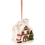 Dekoratief | Hanger huisje, wit, LED, dolomiet, 7x6x7cm | A235607 Dekoratief | Hanger huisje, wit, LED, dolomiet, 7x6x7cm | A235607
