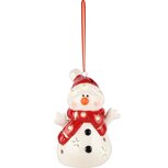 Dekoratief | Hanger sneeuwman, wit/rood, LED, dolomiet, 6x5x8cm | A235609 Dekoratief | Hanger sneeuwman, wit/rood, LED, dolomiet, 6x5x8cm | A235609