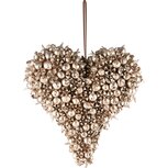 Dekoratief | Hanger hart, champagne, naturel, 21x10x23cm | A235625 Dekoratief | Hanger hart, champagne, naturel, 21x10x23cm | A235625