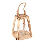 Dekoratief | Theelichthouder m/oor, naturel, hout/glas, 14x14x19cm | A235725 Dekoratief | Theelichthouder m/oor, naturel, hout/glas, 14x14x19cm | A235725