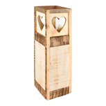 Dekoratief | Windlicht m/hart, naturel, hout, 15x15x50cm | A235735 Dekoratief | Windlicht m/hart, naturel, hout, 15x15x50cm | A235735