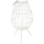 Dekoratief | Lantaarn op pootjes, wit, metaal/glas, 24x24x41cm | A235742 Dekoratief | Lantaarn op pootjes, wit, metaal/glas, 24x24x41cm | A235742