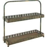 Dekoratief | Pièce-mont‚e rechthoek, groen/roest, metaal, 37x13x36cm | A235747 Dekoratief | Pièce-mont‚e rechthoek, groen/roest, metaal, 37x13x36cm | A235747