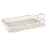 Dekoratief | Dienblad rechthoek, wit, metaal, 46x26x11cm | A235748 Dekoratief | Dienblad rechthoek, wit, metaal, 46x26x11cm | A235748