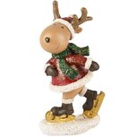 Dekoratief | Rendier m/schaatsen, rood/groen, resina, 6x5x11cm | A235805 Dekoratief | Rendier m/schaatsen, rood/groen, resina, 6x5x11cm | A235805