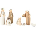 Dekoratief | Set 7 stalfiguren, wit/bruin, resina, 4x5x10cm | A235816 Dekoratief | Set 7 stalfiguren, wit/bruin, resina, 4x5x10cm | A235816